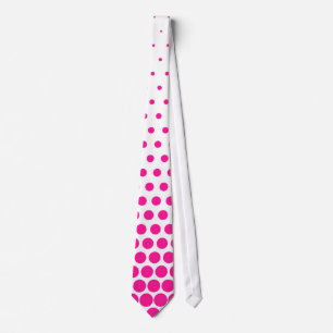 Cravate Rose profonde pois moderne blanc
