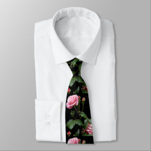 CRAVATE ROSE ROSE ROSE ROSE SUR NOIR
