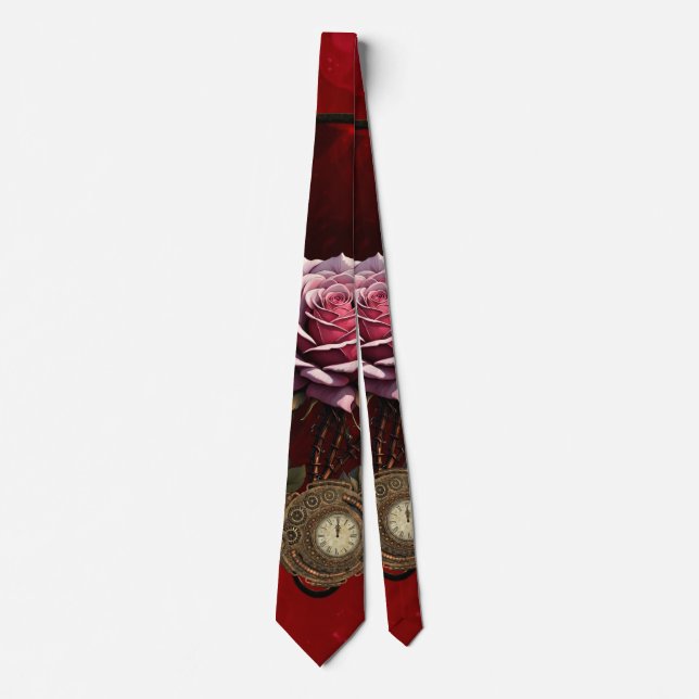 Cravate Rose Steampunk (Devant)