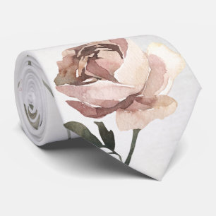 Cravate Roses Desdémone roses blush en fleurs blanches