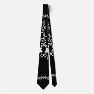 Cravate roses en noir et blanc