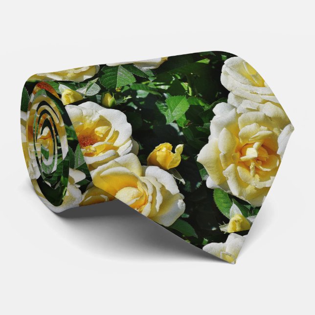 Cravate Roses jaunes (Roulé)