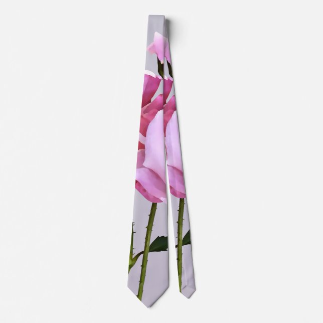 Cravate Roses minuscules roses (Devant)