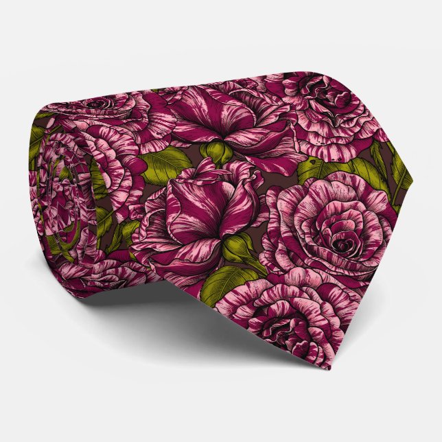 Cravate Roses pour vous (Roulé)