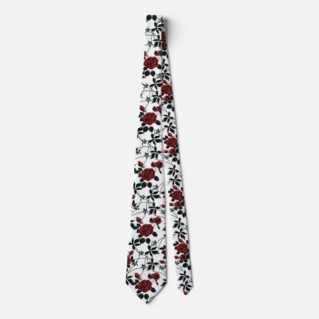 Cravate Roses rouges. (Devant)