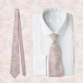 Cravate roses vintages en crème - floral, élégant