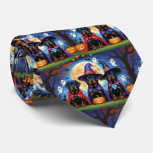 Cravate Rottweiler Chiens Citrouille Halloween Funny
