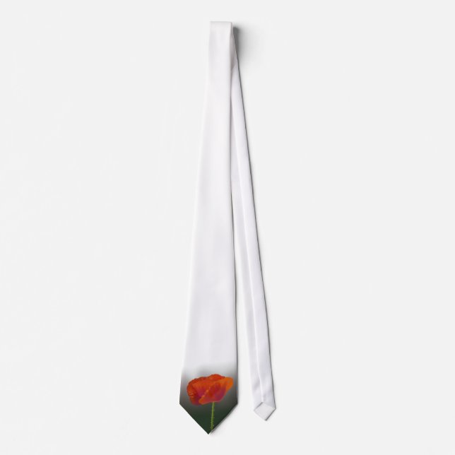Cravate rouge de fleur de pavot (Devant)