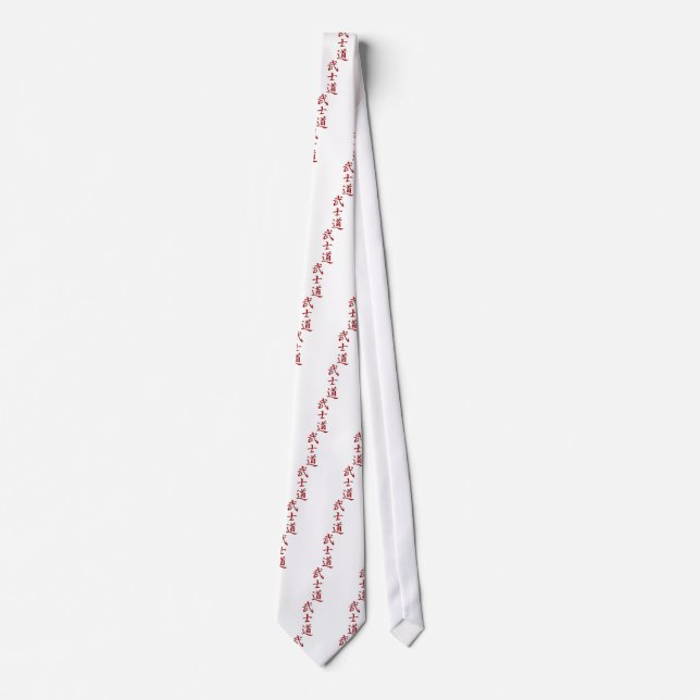 Cravate Rouge de KANJI de BUSHIDO (Devant)