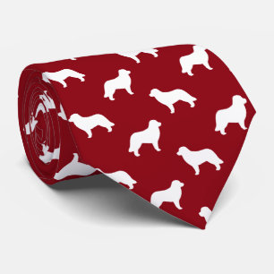 Cravate Rouge de motif de silhouettes de chien de