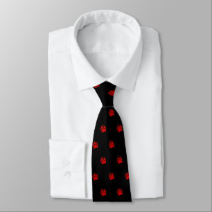 Cravate Rouge de patte d'ours (noir)