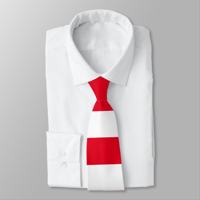 Cravate rouge et blanche (Attaché)