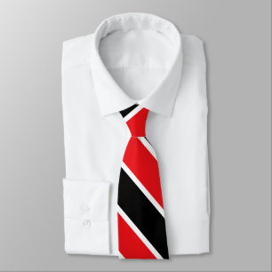 Cravate rouge et blanche noire de rayure