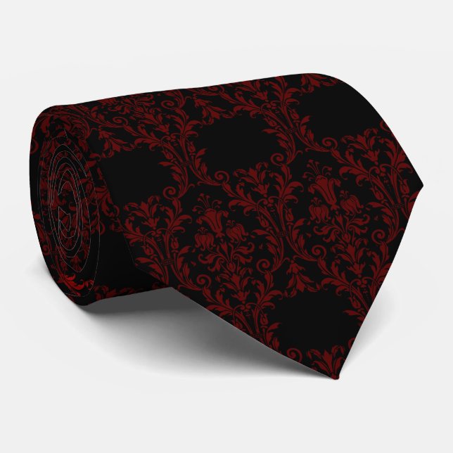 Cravate Rouge gothique petit Mariage Acanthus (Roulé)