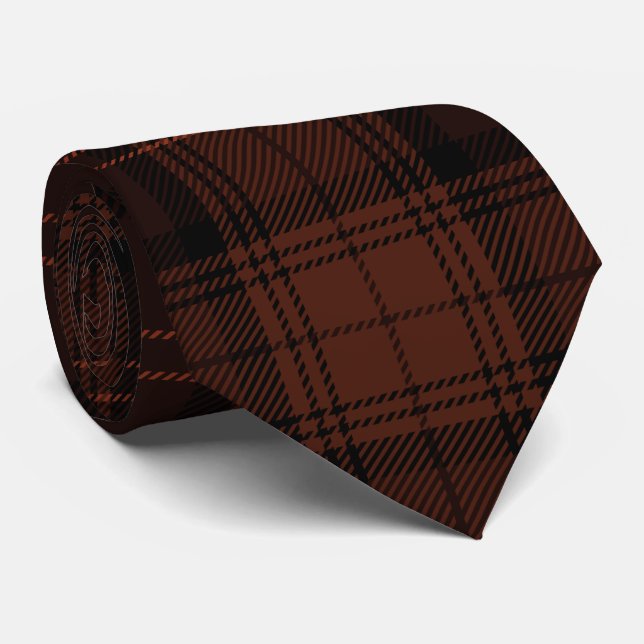 Cravate Rouge, Graphite, Van Cleef, Noir Twill Tartan Neck (Roulé)