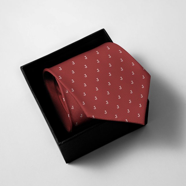 Cravate Rouge monogramme (Créateur téléchargé)