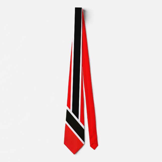 Cravate Rouge & Noir sur Blanc (Devant)