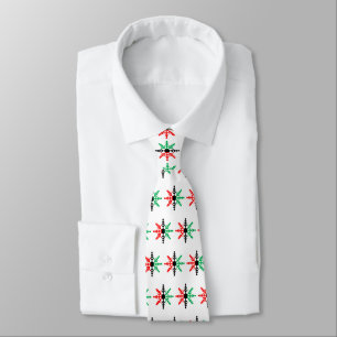 Cravate Rouge noir vert Motif de flocon de neige Kwanzaa