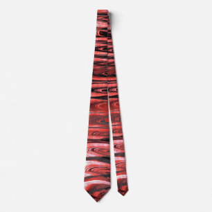 Cravate Rouge rose et noir rayé