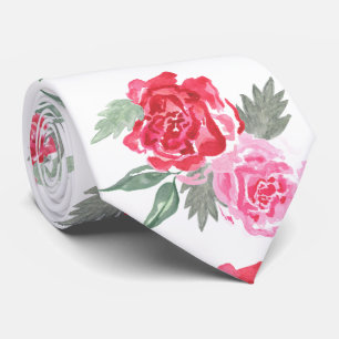 Cravate Rouge rose rose feuille de rose verdure mariage un