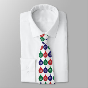 Cravate Rouge vert et bleu Baubles Motif Noël