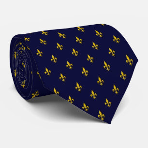 Cravate Royal Blue Fleur De Lis Motif
