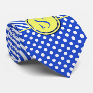 Cravate Royal Blue Pois et stries-Monogram STaylor