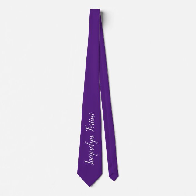 Cravate Royal Purple Plain Élégant Moderne Votre nom (Devant)