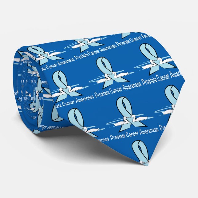 Cravate Ruban de conscience de cancer de la prostate avec (Roulé)