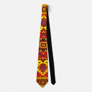 Cravate RUG PERSIEN - Rouge et Jaune