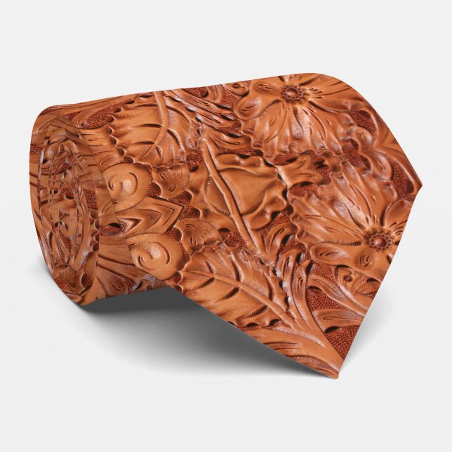 Cravate Russe Brown Cowboy Sud-Ouest Pays Motif (Roulé)