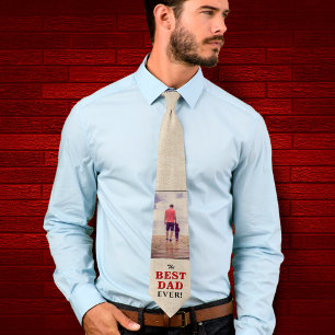 Cravate Rustic Best Dad Ever Father`s Day Photo