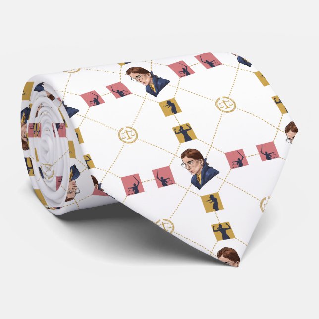 Cravate Ruth Bader Ginsburg - Motif d'avocat artistique (Roulé)