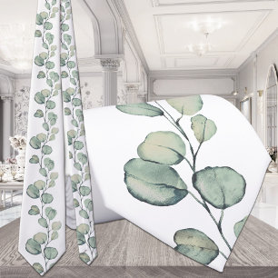 Cravate Sage Green Eucalyptus Vert Mariage blanc