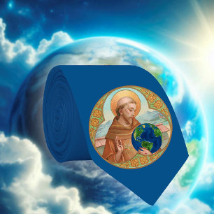 Cravate Saint François d'Assise et l'Environnement (Bleu/G