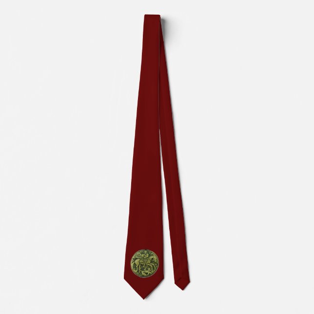 Cravate SAINT GEORGE, vert rouge (Devant)