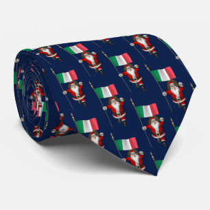 Cravate Santa Claus With Flag Of Italy