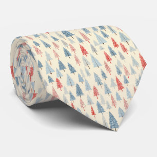 Cravate Sapin de Noël en bois scandinave motif
