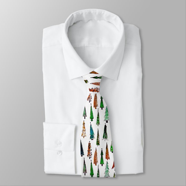 Cravate sapins de Noël  (Attaché)