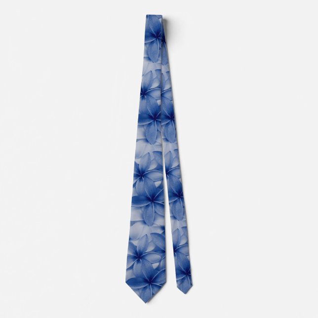 Cravate Sapphire et fleurs azur (Devant)
