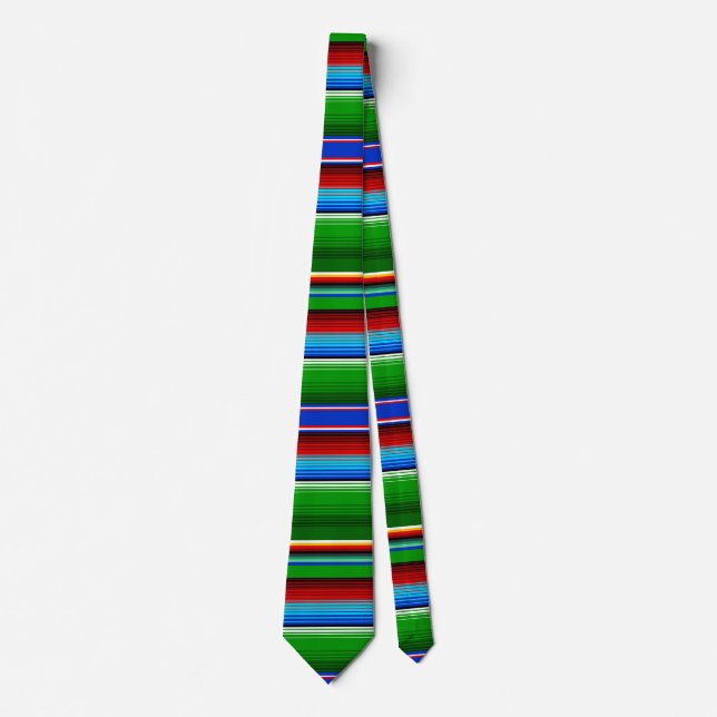 Cravate Sarape mexicaine rouge vert (Devant)