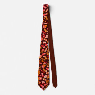 Cravate Saucisses et motif de viande