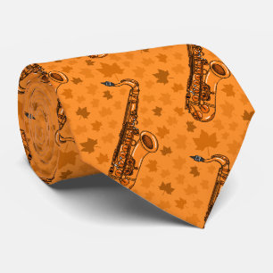 Cravate Saxophone Automne Saxophoniste Musicien de Jazz
