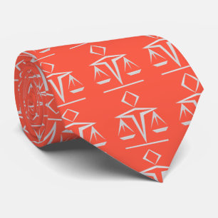 Cravate Scales modernes de justice (Perle sur le corail)