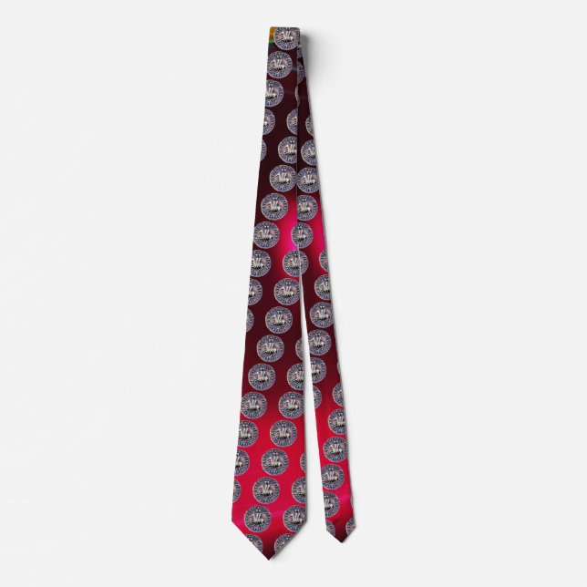 Cravate SCEAU DES CHEVALIERS TEMPLAR gem rouge bordeaux (Devant)