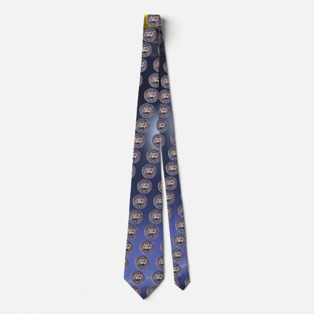 Cravate SCEAU DU MODÈLE CHEVALIER gris bleu (Devant)