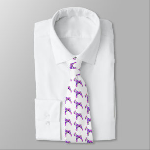 Cravate Schnauzer Chien Silhouette Purple PY&B Cou blanc