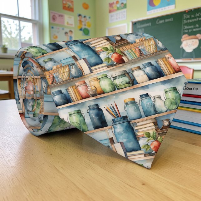 Cravate School Art Teacher Pattern Necktie Tie (Créateur téléchargé)