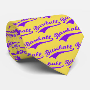 Cravate Script De Baseball En Violet