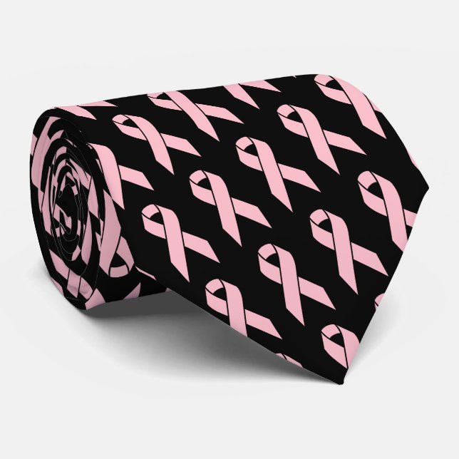 Cravate Sensibilisation au cancer du sein Ruban rose (Roulé)